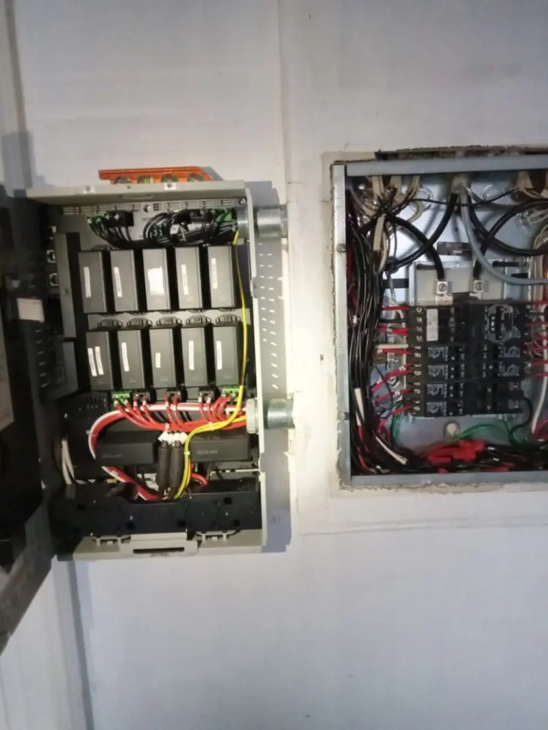 Electrical panel upgrade completed for Security Camera Wiring in Pine Manor